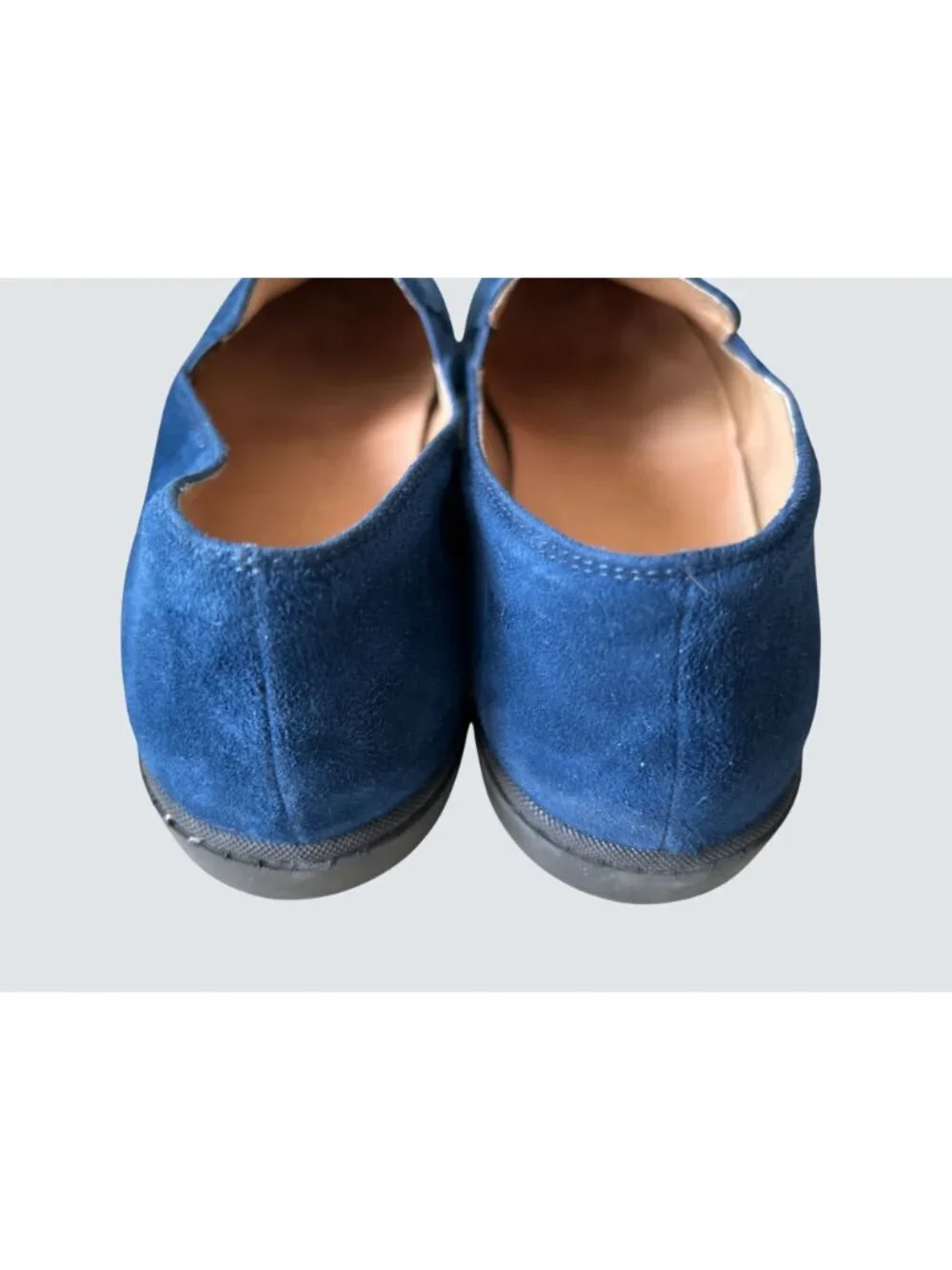 French Sole Italian-Made Blue Suede Slip-On Loafers Size 39 Comfortable & Stylis - Picture 6 of 8